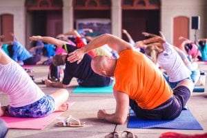 Group yoga session; image by Anupam Mahapatra, via Unsplash.com.