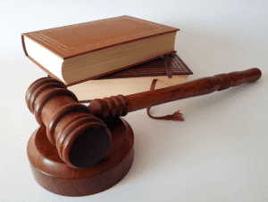 Gavel and law books; image by Succo, via Pixabay.com.