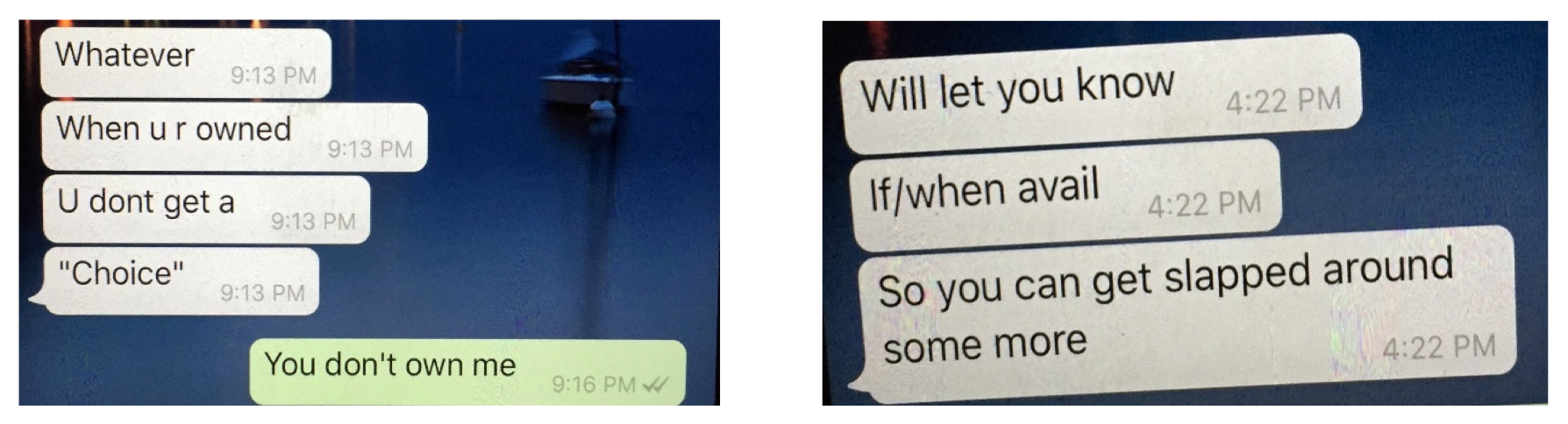 An example of texts Mr. Henry allegedly sent to Ms. Eckhart. Source: Amended complaint (public record).