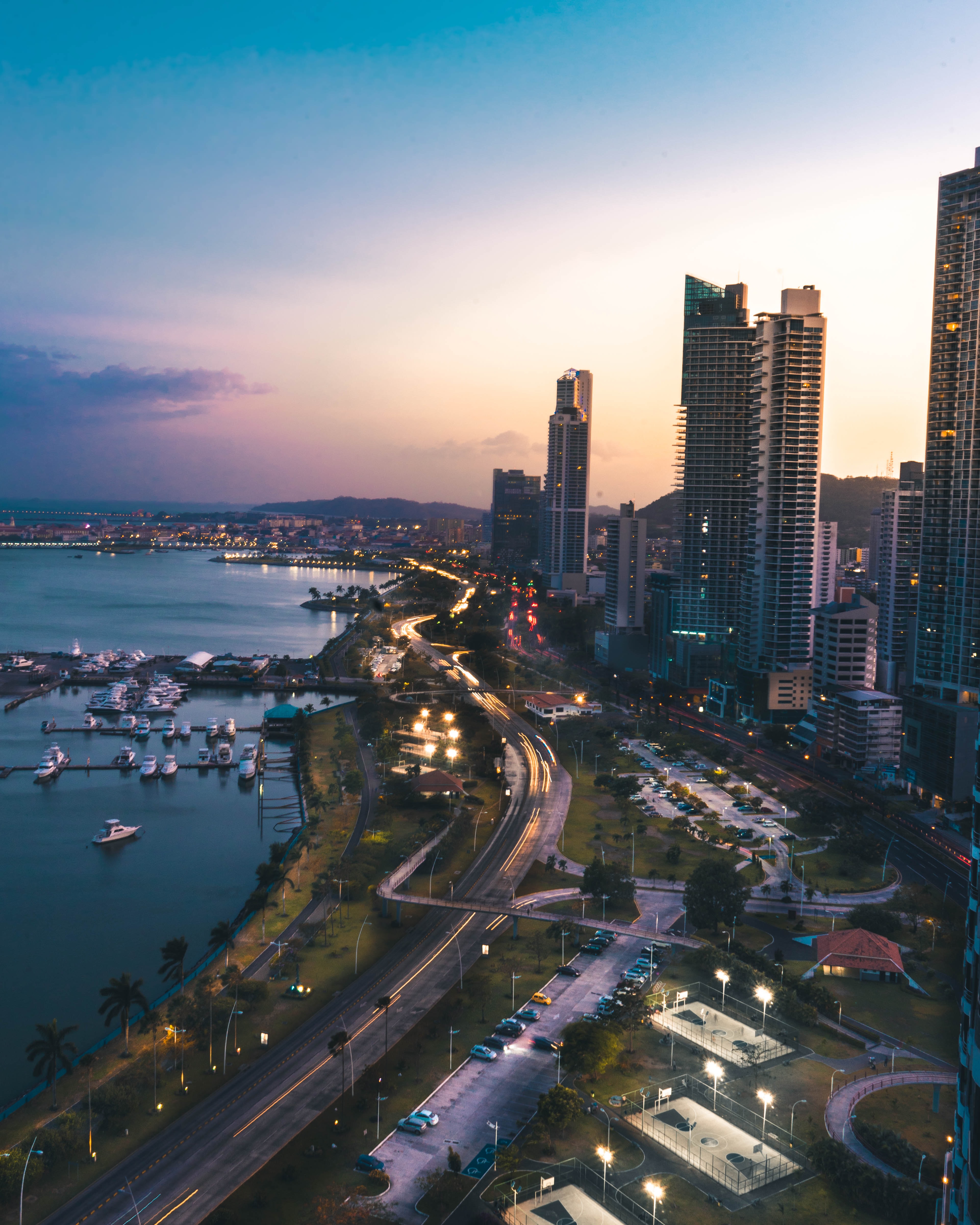 Panama City, Panama at sundown; image by Miguel Bruna, via Unsplash.com.