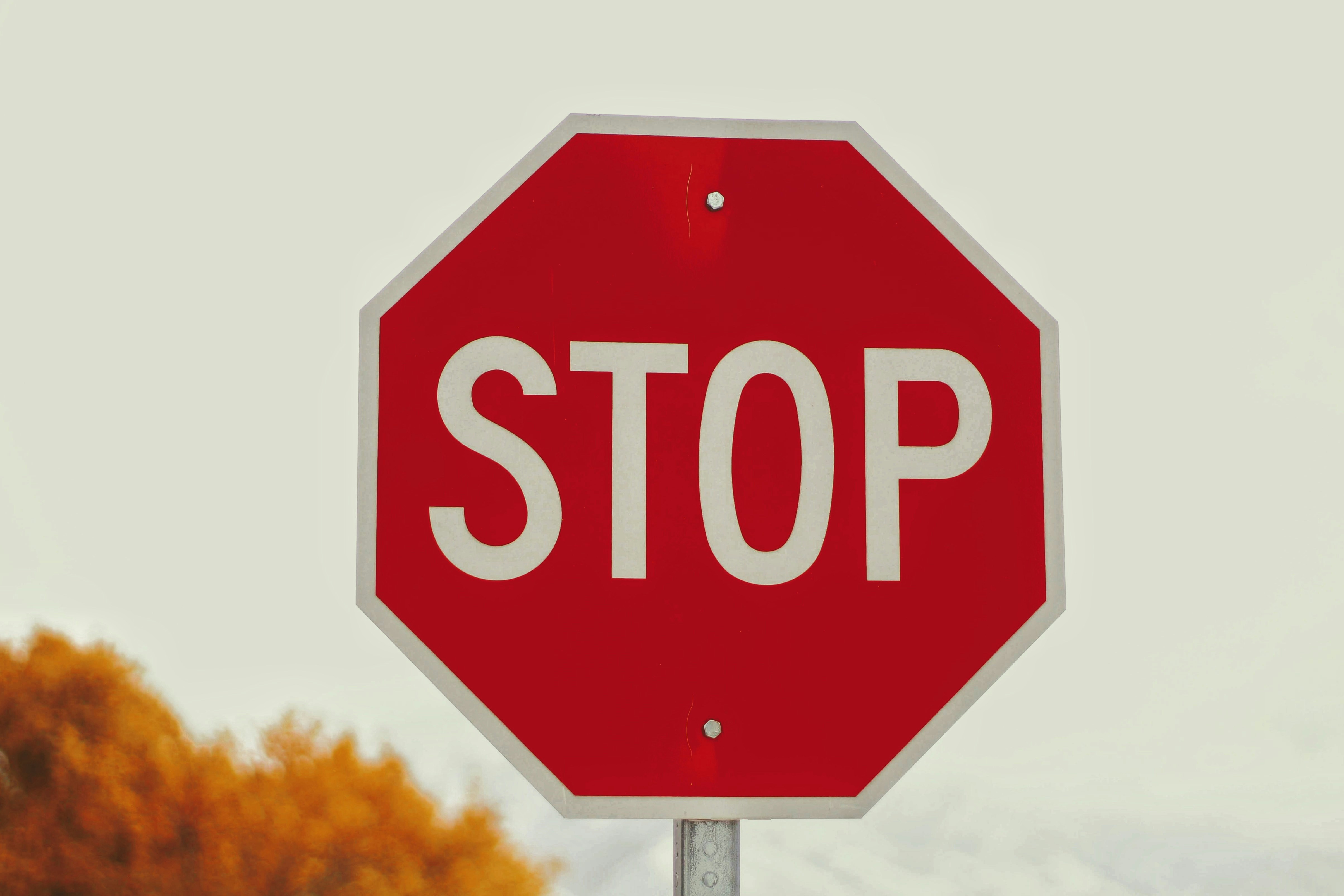Stop sign; image by Joshua Hoehne, via Unsplash.com.